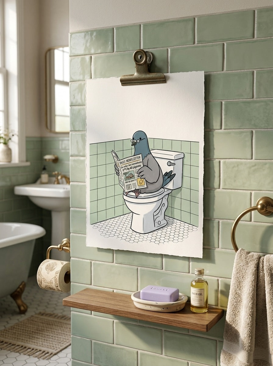 Pigeon's Daily Read: A Bathroom Chronicle