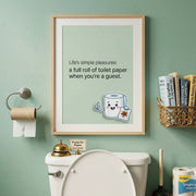 Life's Simple Pleasures: Full Roll of Toilet Paper Funny Bathroom Poster