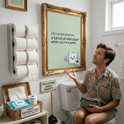 Life's Simple Pleasures: Full Roll of Toilet Paper Funny Bathroom Poster