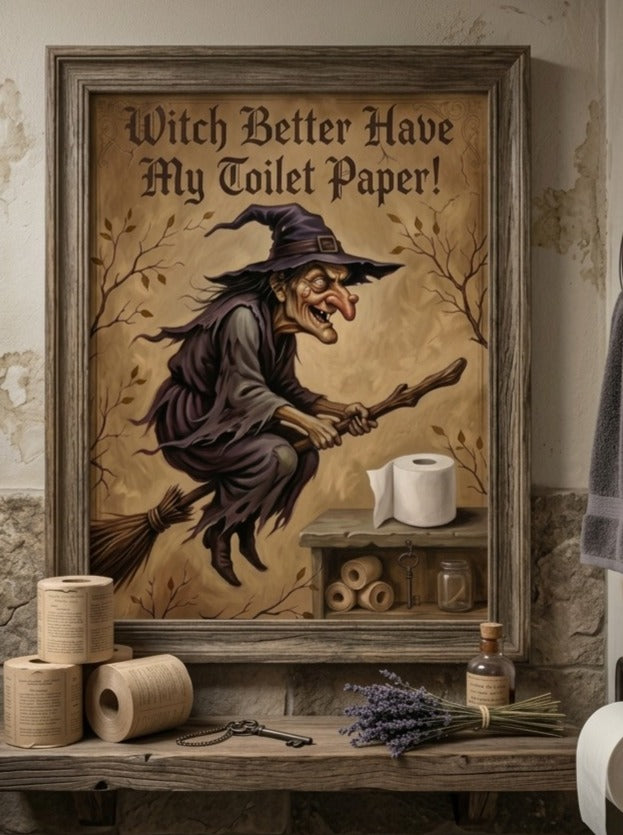 Funny Witch Halloween Bathroom Print - Witch Better Have My Toilet Paper!