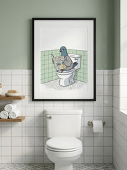 Framed - Pigeon's Daily Read: A Bathroom Chronicle