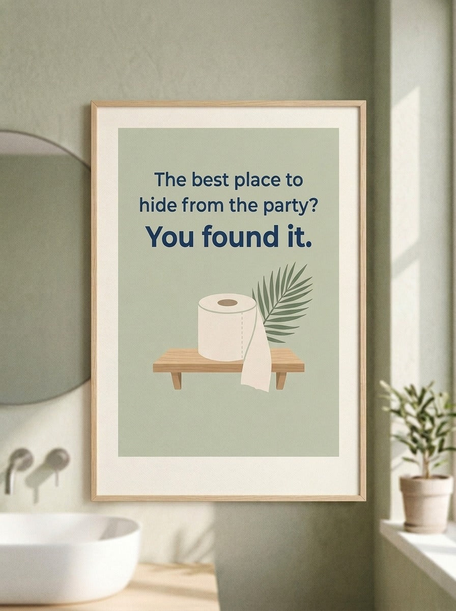 Framed - The Best Place to Hide - Funny Bathroom Wall Art