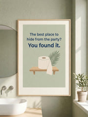Framed - The Best Place to Hide - Funny Bathroom Wall Art